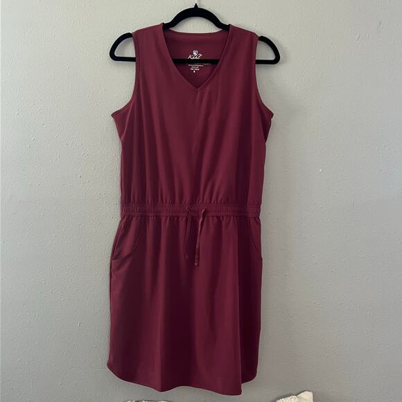 KÜHL Women’s Sleeveless Dress Burgundy Drawstring Size S Athletic Travel Sporty - Picture 1 of 7